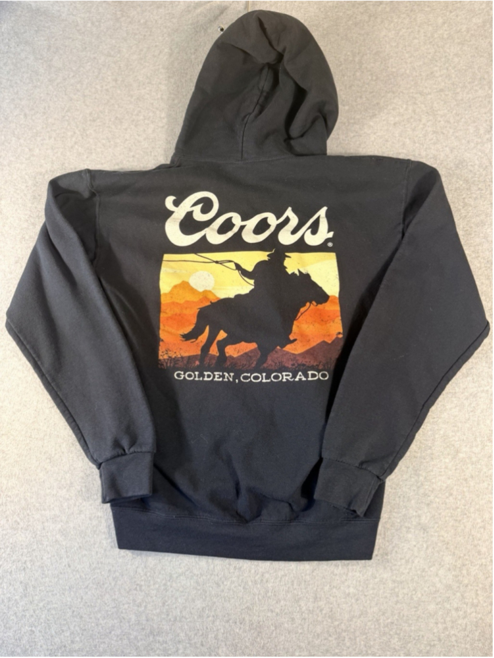 Coors Banquet Golden Colorado Cowboy Rodeo Hoodie Black Men’s Medium